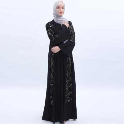 China Fashion joint hot sale high quality muslim robe with sequins open abaya style new in dubai kimono for sale