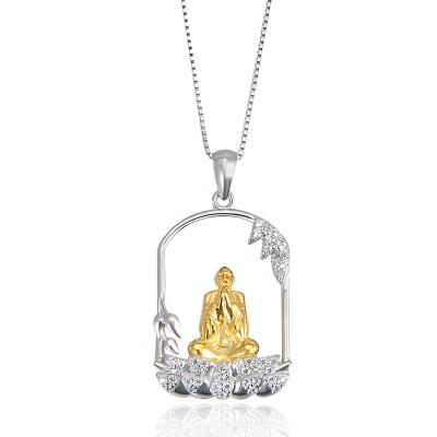 China Direct Selling 925 Silver Buddha Necklace Pendant DIY Jewelry Factory Accessories for sale