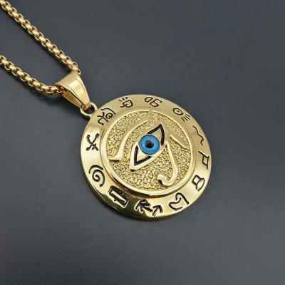 China Hot Selling DIY Jewelry Accessory Gold Plated Round Stainless Steel Necklace Pendant for sale