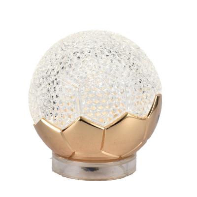 China Modern World Cup Football Design Rechargeable Touch Awakening Smart Ball LED Desk Lamp for sale