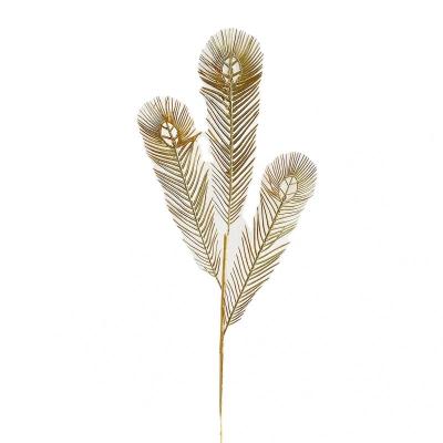 China Plastic Made In China Artificial Gold Feather Flower Artificial Peacock Flowers for sale