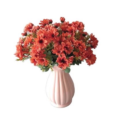 China High Quality Silk Festival Decoration Silk Roses Artificial Flower Head Mounted Hydrangea Peony Dahlia Daisy Carnation Chrysanthemum for sale