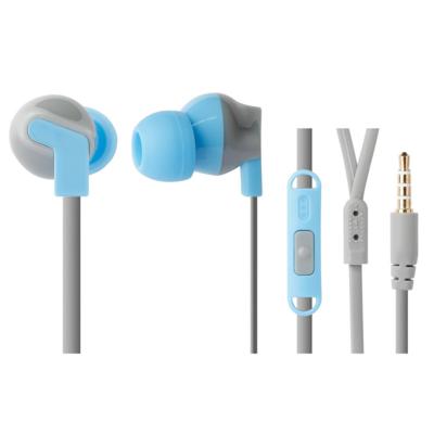 China In-Ear 3.5mm Flat Cable Universal In-Ear Wired Headphones Push Up Bass Ear Buds For Sport With Handfree Function for sale