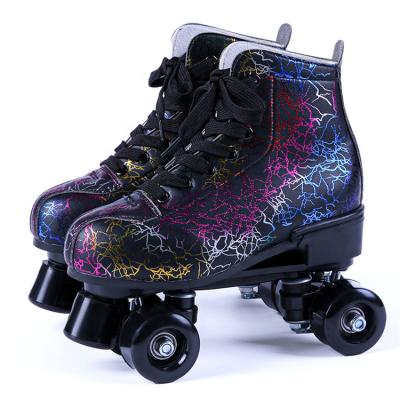 China Fancy Quad Roller Skating Track Rubber Instant Double Row Adjustable Skates for sale