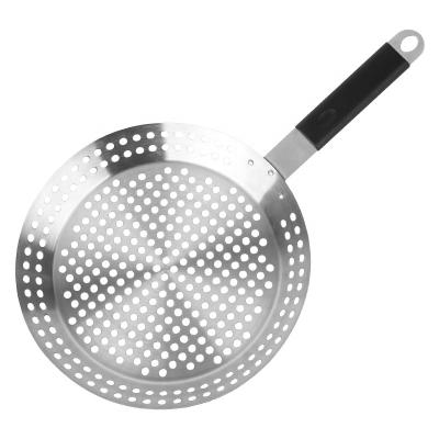 China Multi-Function Vegetable Round Pizza Dish BBQ Meat Barbecue Stainless Steel Easily Cleaned Outdoor Hollow Dish for sale