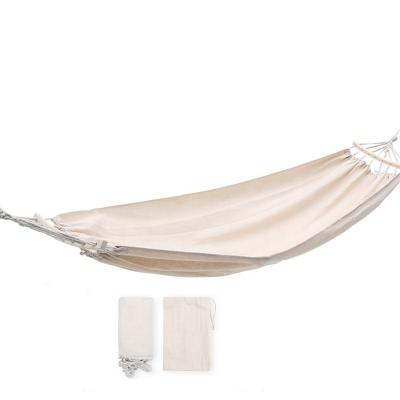 China Wholesale Solid Color Adult Thickened Double Hammock Canvas Outdoor White Hammock for sale