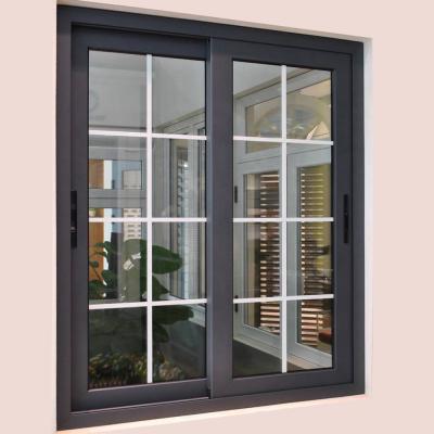 China New Folding Screen Design Profile Double Glazed Aluminum Sliding Windows With Grille for sale