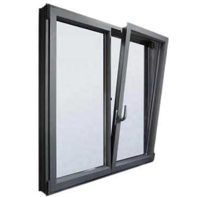 China Cheap price double screen aluminum profile upvc folding glazed tilt and turn windows for sale for sale