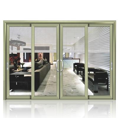 China Modern Aluminum Tempered Glass Patio Sliding Door Profile Sliding Door System for sale