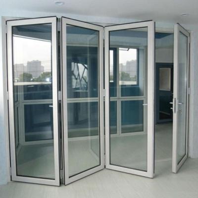 China Malaysia Modern Heat Insulation Patio Aluminum Frame Entry Folding Door for sale