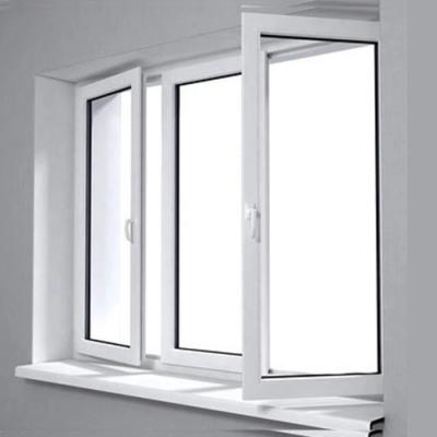 China Magnetic White PVC Internal Frame UPVC Plastic Screen Casement Window for sale