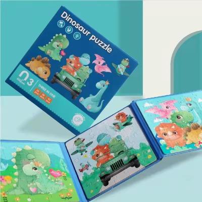 China Toy Wholesale High Quality 3 Sheets Magnet Puzzle Educational Board Book Flat Animal Shaped 3D Paper Puzzles For Kids Children for sale