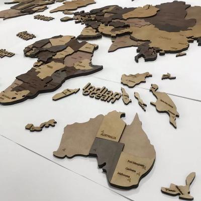 China Amaozn 3D World Magnetic Wooden Map Top Selling Wall Hanging Art Decor Very Detailed Cartography Antique Hot Wooden Travel Wall Decor for sale