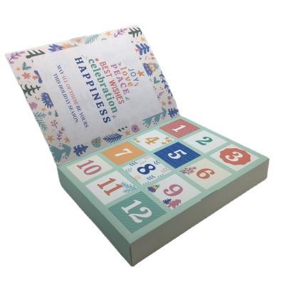 China Recycled Materials Custom Cheap Calendar Advent Box Chocolate Calendar Box 12 Day Soap Astonished Gift Box for sale