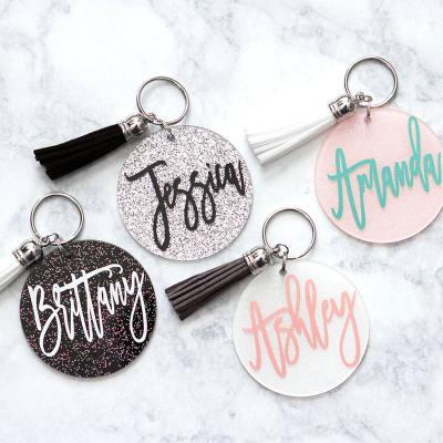 China Souvenir Gifts Wholesale Charm Empty Custom Fashion Acrylic Cute Key Indicator Hotel Motel Key Chain Glitter Acrylic Key Chain for sale