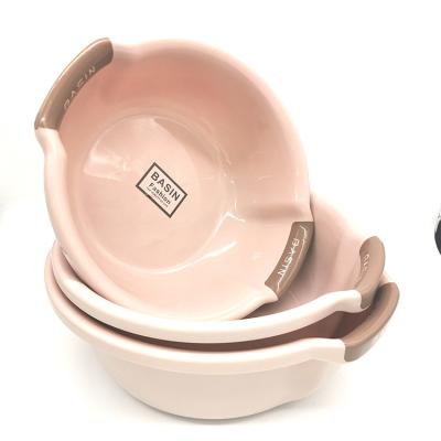 China Good price plastic new type binaural round wash plastic basin with handles for sale