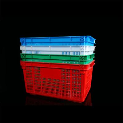 China Mesh Factory New Design Plastic Mesh Turnover Box / Plastic Basket For Fruits And Vegetables for sale