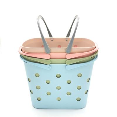 China Good Quality Hot Selling Stocked Plastic Mesh Bath Toy Organizer Storage Basket for sale