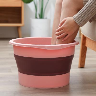 China Viable Portable Relax Bucket Basin Pedicure Foot Massager Collapsible Folding Soaking Footbath for sale