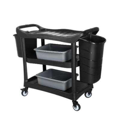 China Hotel Easy Commercial Hospital Trolley Plastic Food Cleaning Serving Trolley For Restaurant for sale