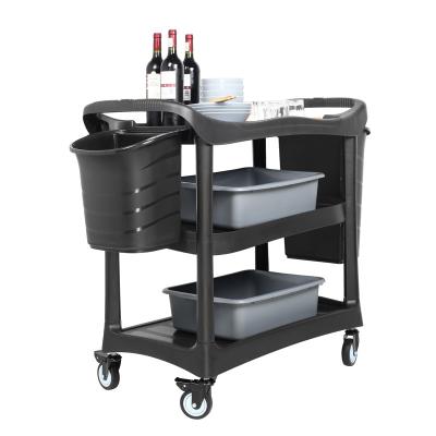 China Easy Serving Plastic Heavy Duty Hotel Food Trolley Catering Serving Dining Cart for sale