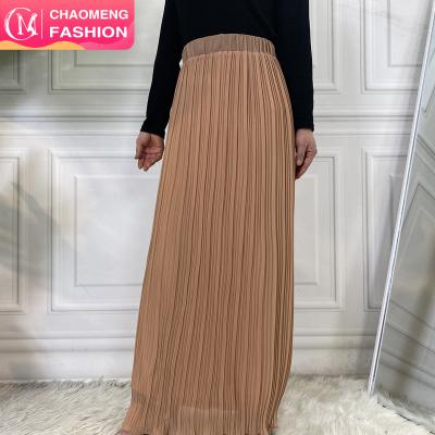 China 9017# Anti-Static Skirts Pleated 2022 New Fashion Skirt For Women's Elegant Casual Long Maxi Modest Wear for sale