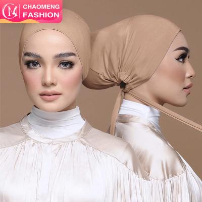 China MSL10# Cotton Muslim Women's Underscarf Cotton Turban Hat Feminine Ladies Hijabs Headscarf Soft Inner Islamic Hijab Hood for sale