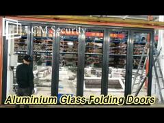 Horizontal Aluminium Glass Folding Doors Ventilated Bifold Double Glazed