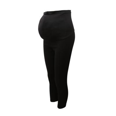 China Soft Canfort Tight Stretch Customized Long Soft Fabric Comfortable Breathable Maternity Pants Black for sale