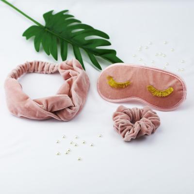 China Fashionable Gold Wire Eyelash Sleep Eye Mask Hair Scrunchies Bands for sale