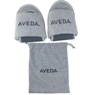 China Gray Jersey Traveling Foldable Slippers Gray Traveling Foldable Slippers With Pocket for sale