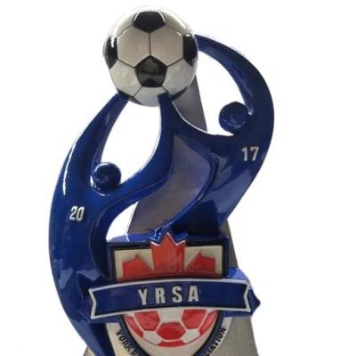 China Europe Customized Customizable Text Resin Football Trophy Soccer Cup For Games for sale