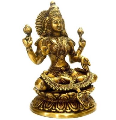 China Brass Sculpture Lakshmi Hindu Religious Idea Gift of Large Lakshmi Statue Home Desktop Decor India Goddess Resin Figurine for sale