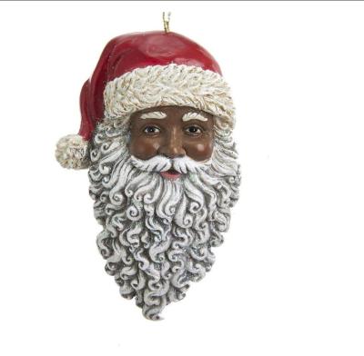 China Europe 4.5 Inch Large American Santa Head Ornament for sale