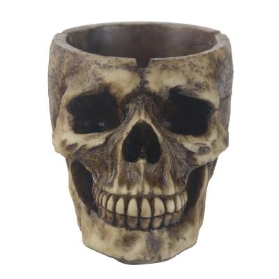 China Portable Custom Vintage Car Resin Europe Skull Ashtray Indoor Home Decor for sale