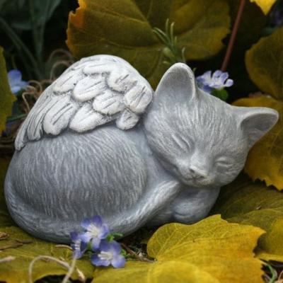 China Resin Stone Europe Craft Cat Memorial Personalized Weatherproof Sleeping Cat Pet Product Accessories Custom Print Pet Paw for sale