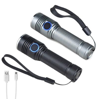 China Emergency Xml-t6 Zoomable Troch Flashlight USB Charging Portable High Power LED Flashlight for sale