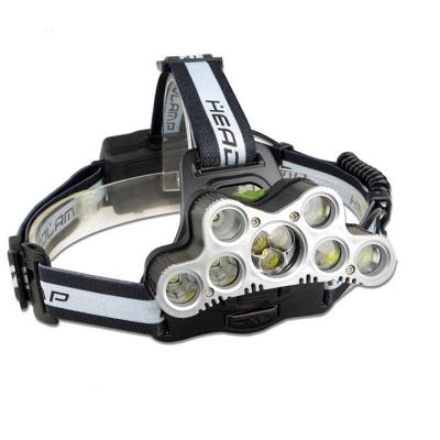 China 9LED Multifunctional Rechargeable Head Camping Lamp T6 Torch Outdoor Waterproof Camping Headlight for sale