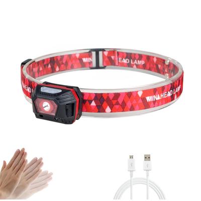 China Camping Mini Induction Waterproof Head Lamp 3w Led Usb Rechargeable Small Sensor Head Light for sale