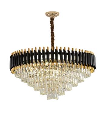 China 2021 Modern Crystal Black Chandelier Ceiling Pendant Lights Fixture Restaurant Hotel Decorations Living Room Modern Home Decor Lamps for sale