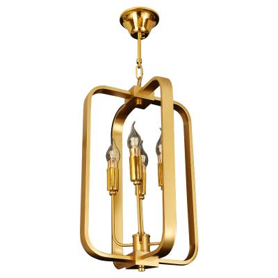 China Iron industrial modern indoor gold chandelier decoration style pendant light for study room dinning room led light for sale