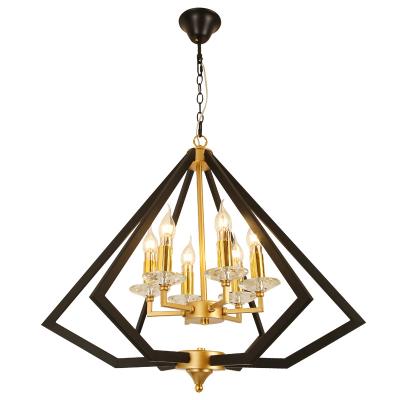 China Industrial Popular simple bronzed Iron LED Chandelier pendant light Nordic light luxury personality hallway study hall dinning room for sale