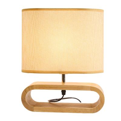 China New Contemporary Modern Table Lamps Hotels Indoor Lighting Led Wooden Table Lamp USB Outlet Hotel Bedside Decorative Light Fixture for sale