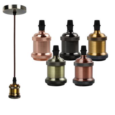 China Screw Retro Edison Lamp E27 Base Aluminum Lighting Base Accessories Vintagee27 lamp holder with switch for sale