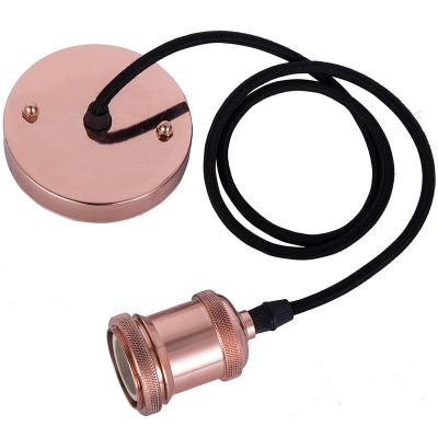 China Retro Vintage Edison Lamp Base E27 Screw 6 Colors Aluminum Pendant Light Socket For Bar Cafe Home Decoration e40 Lamp Holder for sale