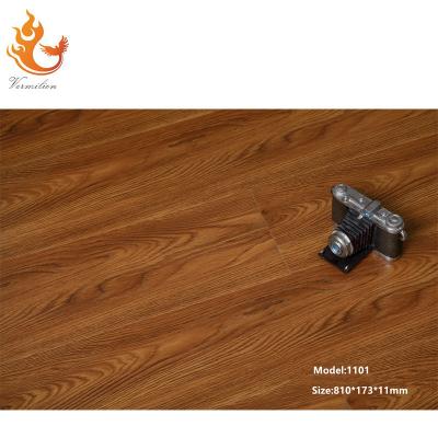 China Cheap and high quality contemporary low price Vermilion HDF AC3 flooring laminate technology Germany waterproof wood flooring for sale