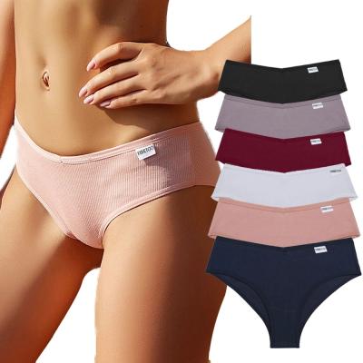 China FINETOO Female Lingerie Cotton Women Cheekie Panties Underwear Ladies Briefs Antibacterial Comfortable Soft Panties Briefs 6 Colors New for sale