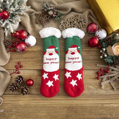 China FINETOOW New QUICK DRY Autumn And Winter Color Cotton Christmas Stocking Big Red Christmas Stocking Cartoon Knit Christmas Socks Handsome zu verkaufen