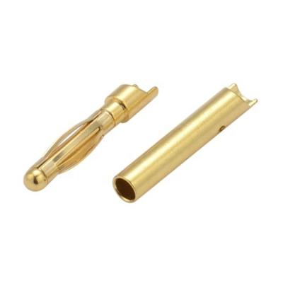 China Fast Power Delivery High Voltage Electrical Plug Connectors Gold Plated 2mm Banana Plug for sale