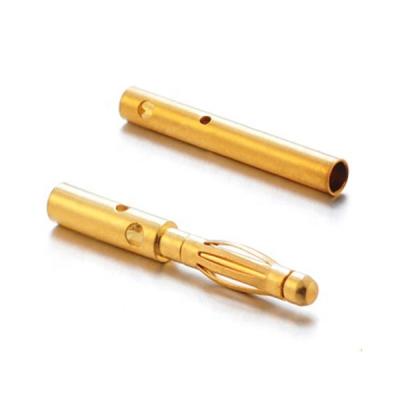 China Power Maker Brass Gold Plated High Voltage Connector 2mm Banana Plug Banana Jack For Smart Battery Pack for sale